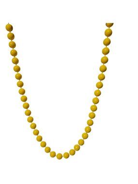 Vintage Yellow Beaded Necklace Classic Minimalist Retro 50s 60s Fashion Jewelry